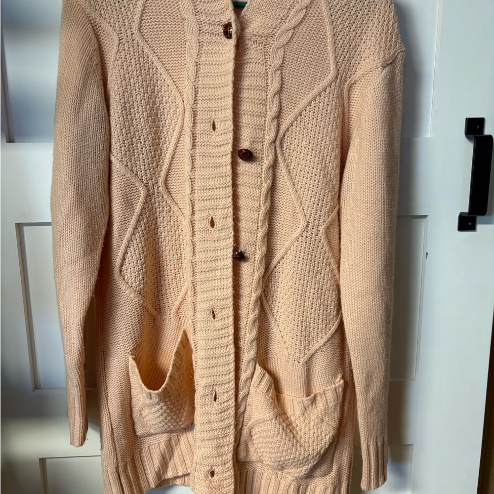 Women’s Cream Cable Knit Cardigan Sweater